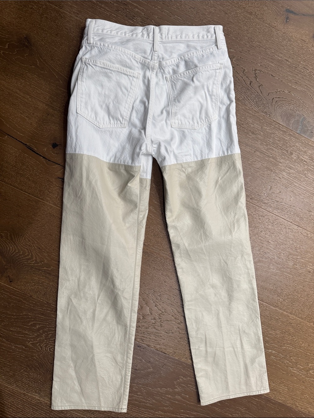 AGOLDE Two Tone Straight Leg Jeans White & Beige Panel Size 27 - Picture 5 of 7